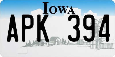 IA license plate APK394