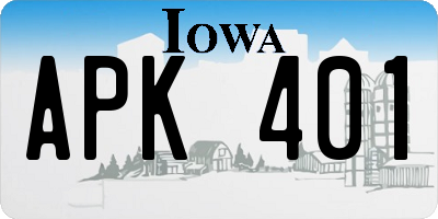 IA license plate APK401