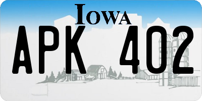 IA license plate APK402