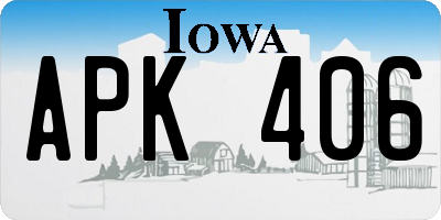 IA license plate APK406