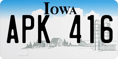 IA license plate APK416