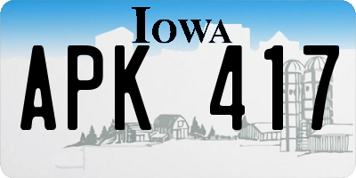 IA license plate APK417