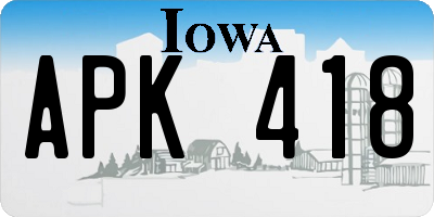 IA license plate APK418
