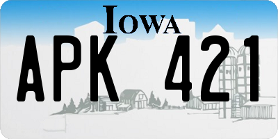 IA license plate APK421