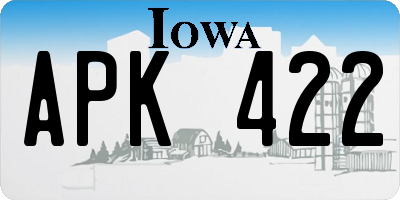 IA license plate APK422