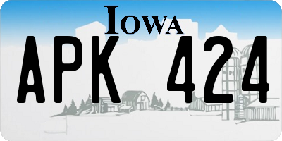 IA license plate APK424