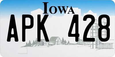 IA license plate APK428