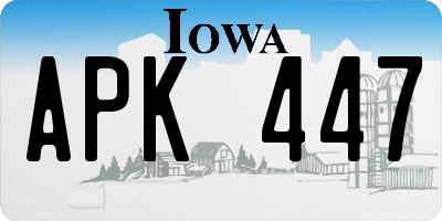 IA license plate APK447