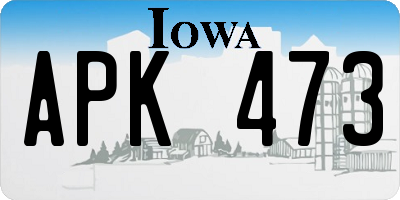 IA license plate APK473