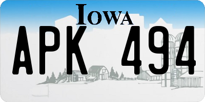 IA license plate APK494