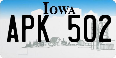 IA license plate APK502