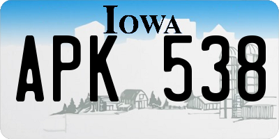 IA license plate APK538