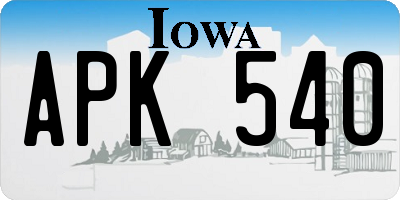 IA license plate APK540