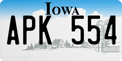 IA license plate APK554