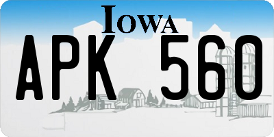 IA license plate APK560