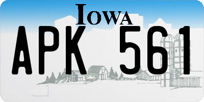 IA license plate APK561