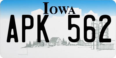 IA license plate APK562