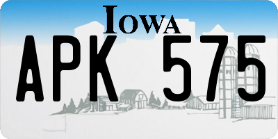IA license plate APK575