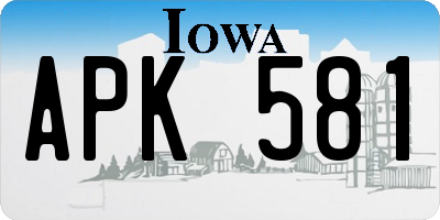 IA license plate APK581