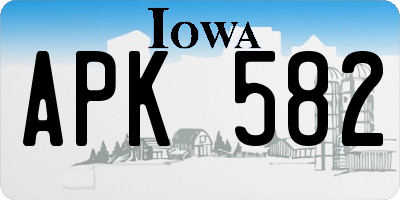 IA license plate APK582