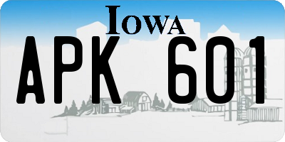 IA license plate APK601