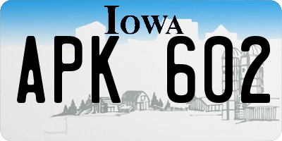 IA license plate APK602