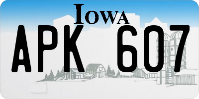 IA license plate APK607
