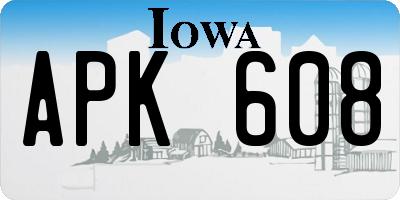 IA license plate APK608