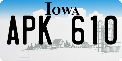 IA license plate APK610