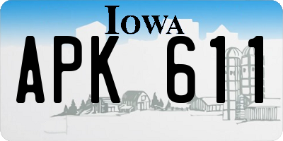 IA license plate APK611