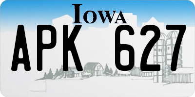 IA license plate APK627