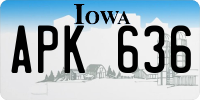 IA license plate APK636