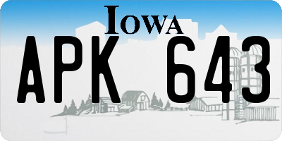 IA license plate APK643