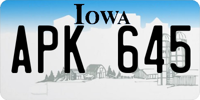 IA license plate APK645