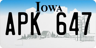 IA license plate APK647