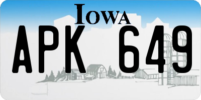 IA license plate APK649