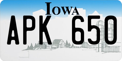 IA license plate APK650