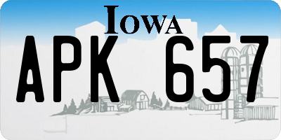 IA license plate APK657