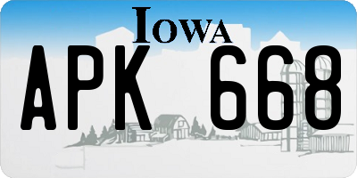 IA license plate APK668