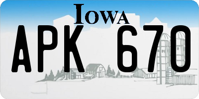 IA license plate APK670