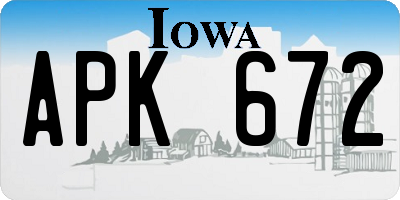 IA license plate APK672