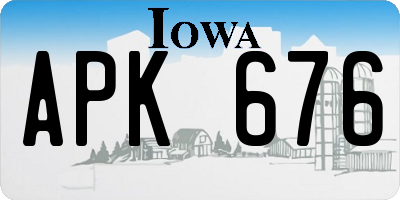 IA license plate APK676