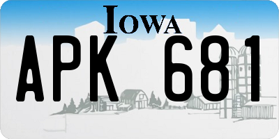 IA license plate APK681