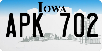 IA license plate APK702