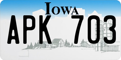 IA license plate APK703