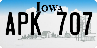 IA license plate APK707