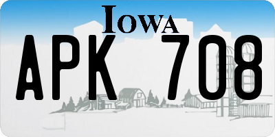 IA license plate APK708