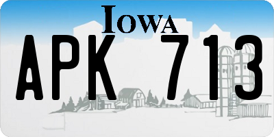 IA license plate APK713