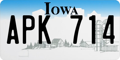 IA license plate APK714