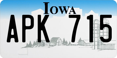 IA license plate APK715
